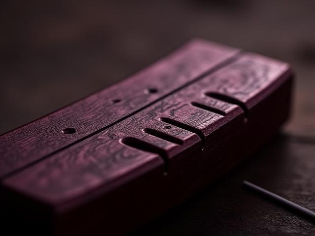 紫檀材を使った楽器の細部と、その濃密な色合い