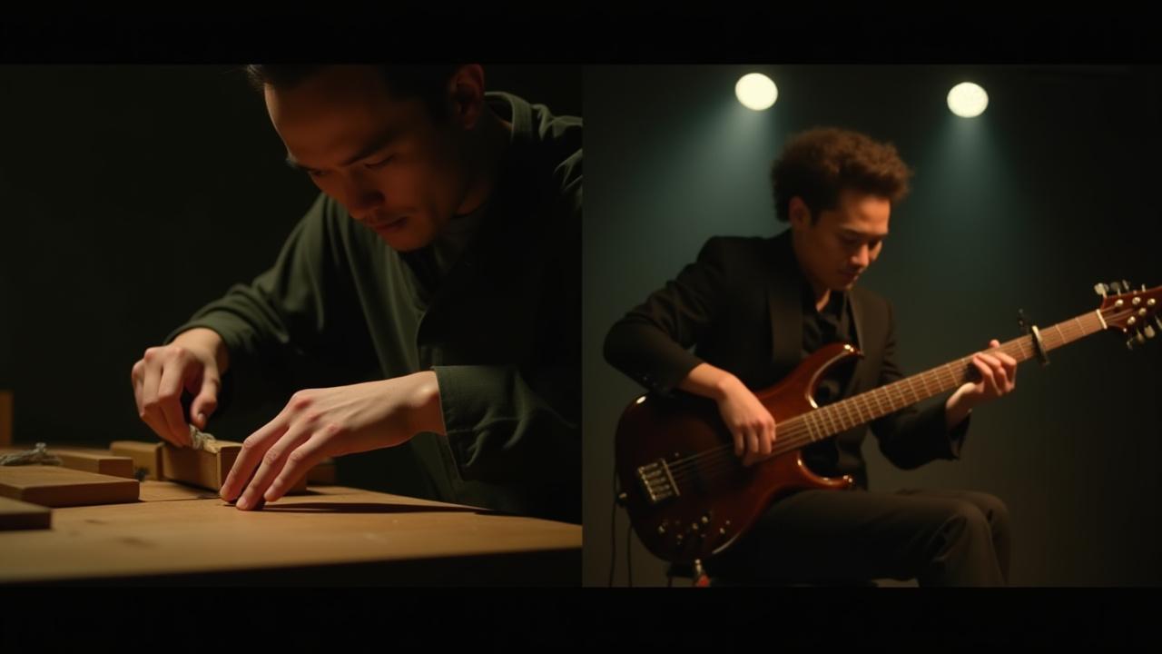 琴の職人とモダンな三味線の演奏