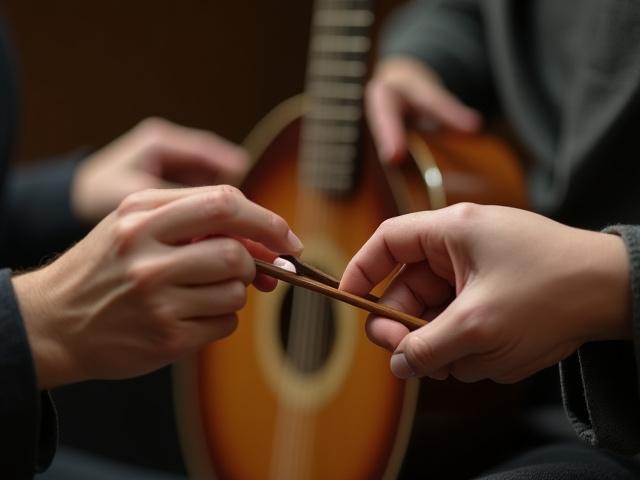 三味線の撥の持ち方指導