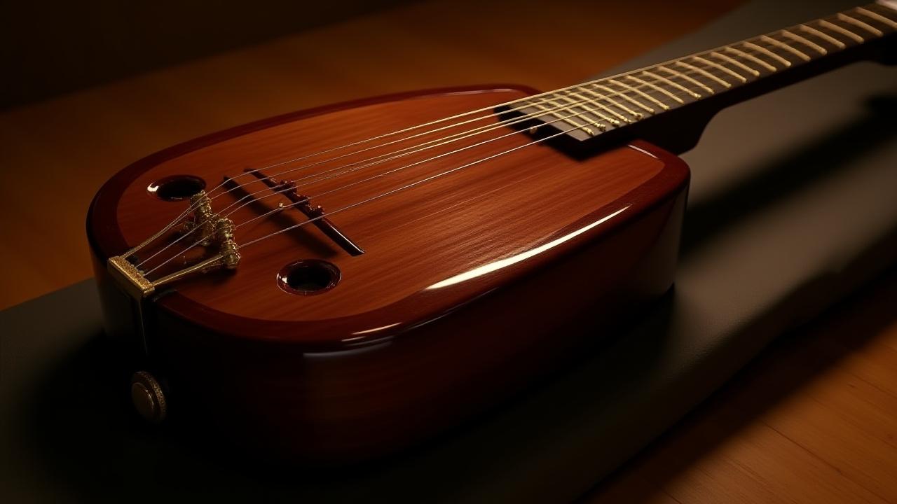 修復され輝きを取り戻した三味線の全景