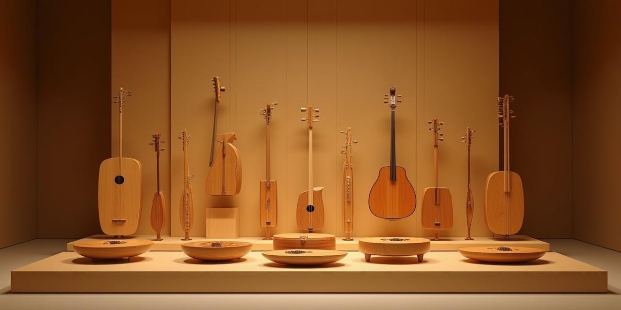 琴が並ぶメイン展示スペース