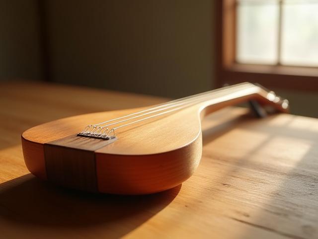 柿渋で仕上げられた、温かみのあるエコ三味線